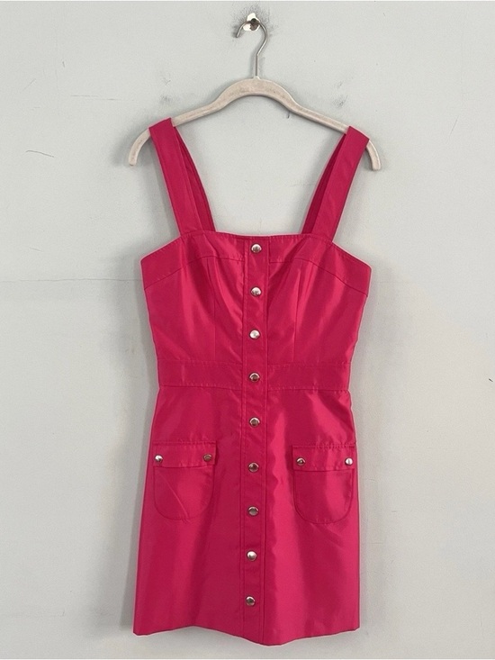 Amanda Uprichard Archie‎ Mini Dress Nylon French Rose Pink Size XS - Picture 4 of 8